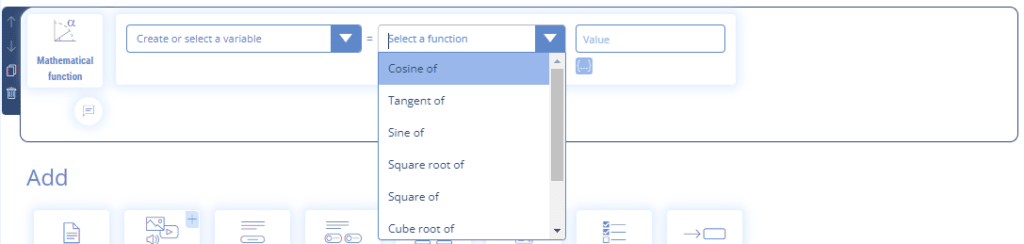 Mathematical function feature