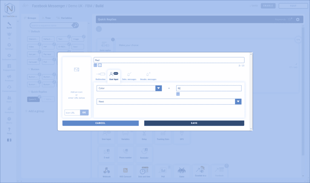 Réponses Rapides - Entrée utilisateur